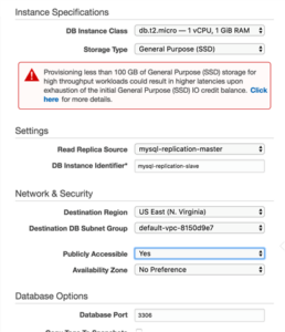 Setting up a MySQL read replica in Amazon RDS