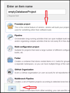 How to create an “Empty database” project in Jenkins with the help of Toad Edge