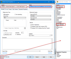 Using Application Variables for Naming Relationships and Entities