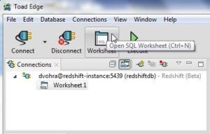 Using Toad Edge 2.0.2 with Amazon Redshift – Part 2