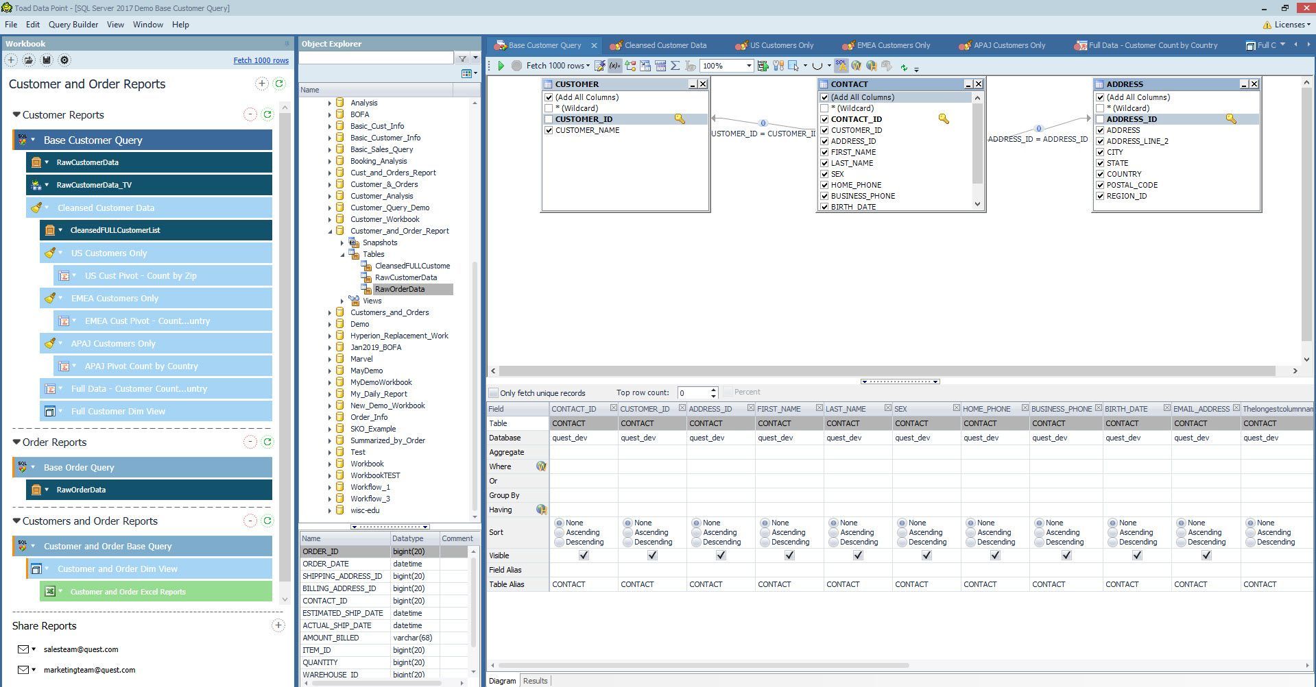 simplified Toad Data Point Workbook